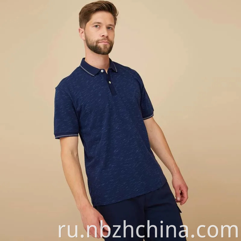 Mens Yarn Dye Short Sleeve Polo